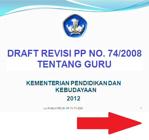 RPP tentang Perubahan atas PP no. 74 Tahun 2008 tentang Guru
